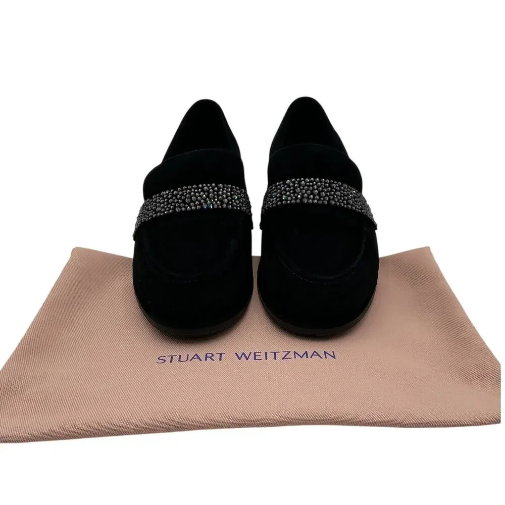 Stuart Weitzman Refined Black Palmer Sleek Royale Loafers Size 5.5 B